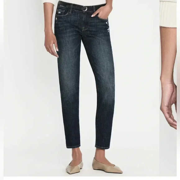 Frame Le Garçon Crop Covant Dark Wash Boyfriend Jeans 33 - Picture 4 of 8